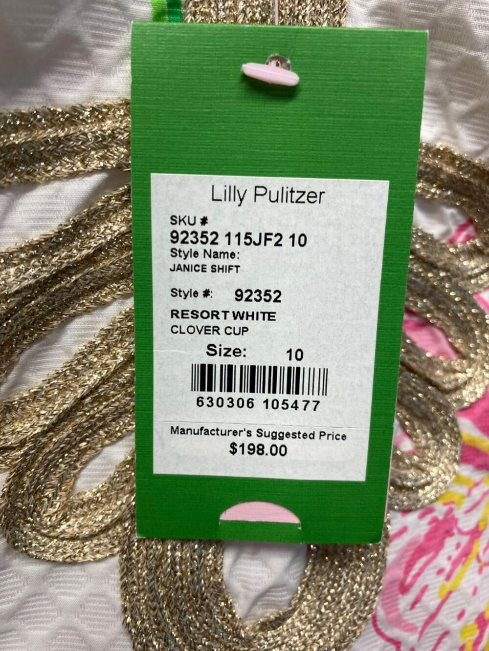 Lilly Pulitzer Janice Shift Dress Sleeveless Clover Cup Floral Print Size 10 NWT - Picture 9 of 10